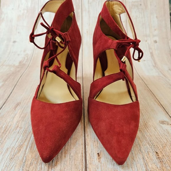 Chelsea Paris‎ Red Suede cutout lace up heel, size EU 39 - Picture 2 of 9